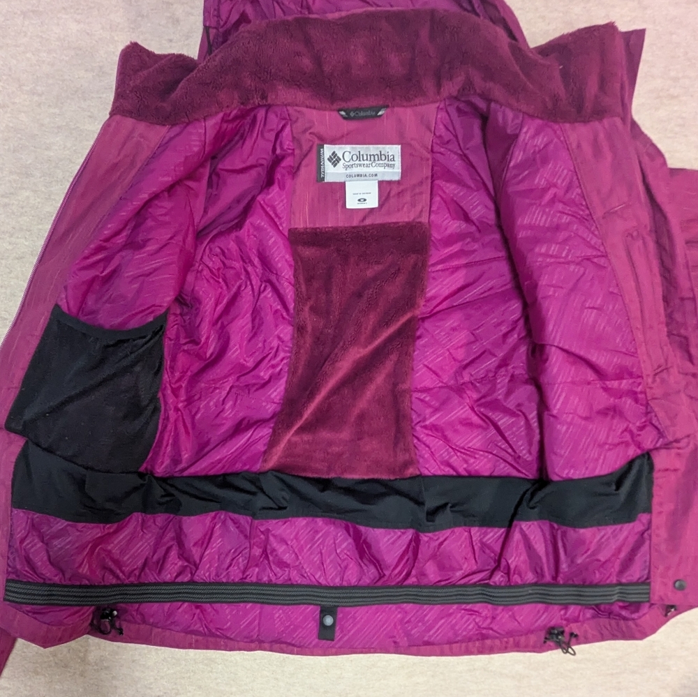 Columbia Titanium Women's Med Berry Pink Winter Jacket Coat Waterproof Details!! - Picture 12 of 16